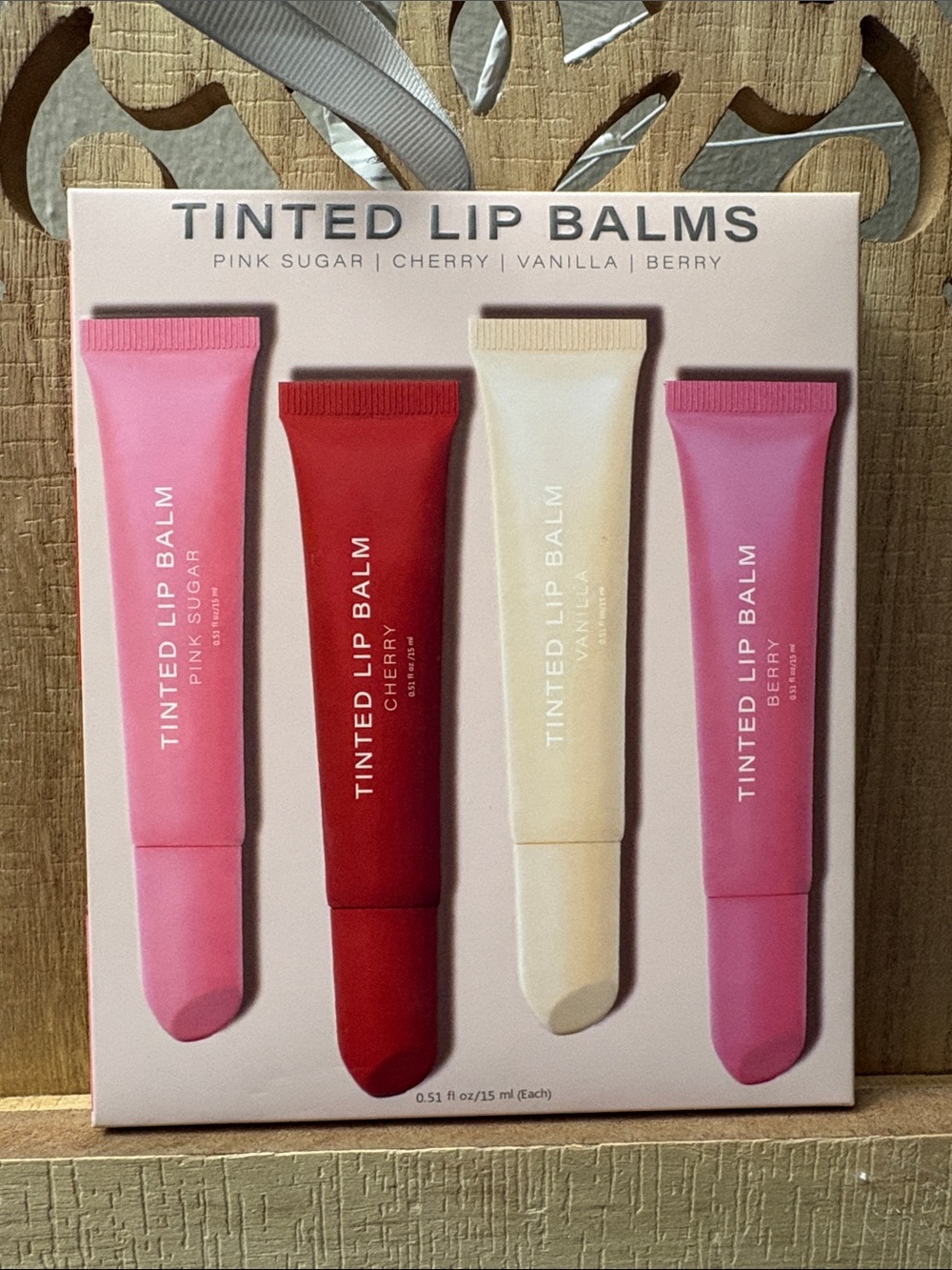 Tinted Lip Balm Set - Pink Sugar, Cherry, Vanilla, Berry